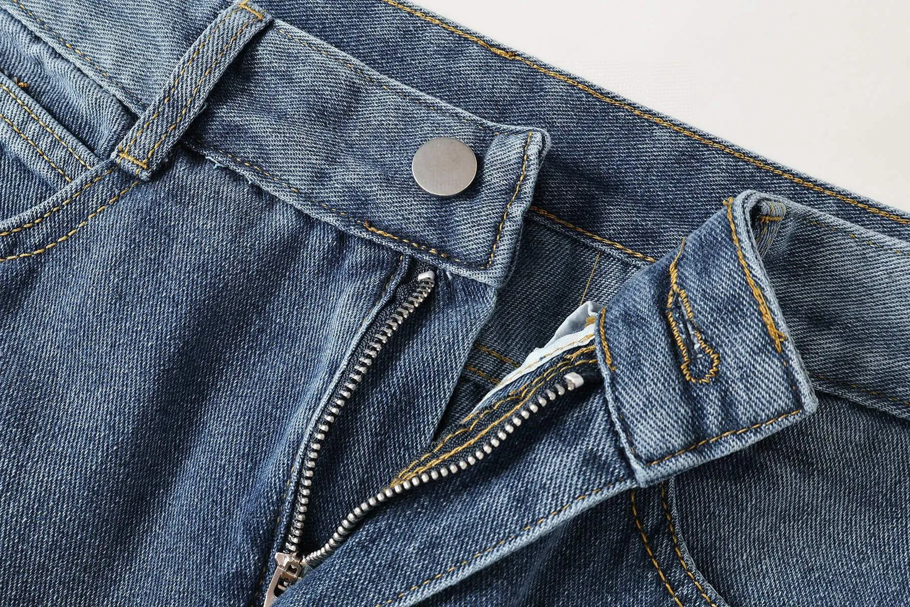 P270 Chrome Hearts/Chrome Hearts Classic Color Leather Cross Washed Color Fabric Unisex Denim Trousers Color: Picture Color Code Number: 28-36